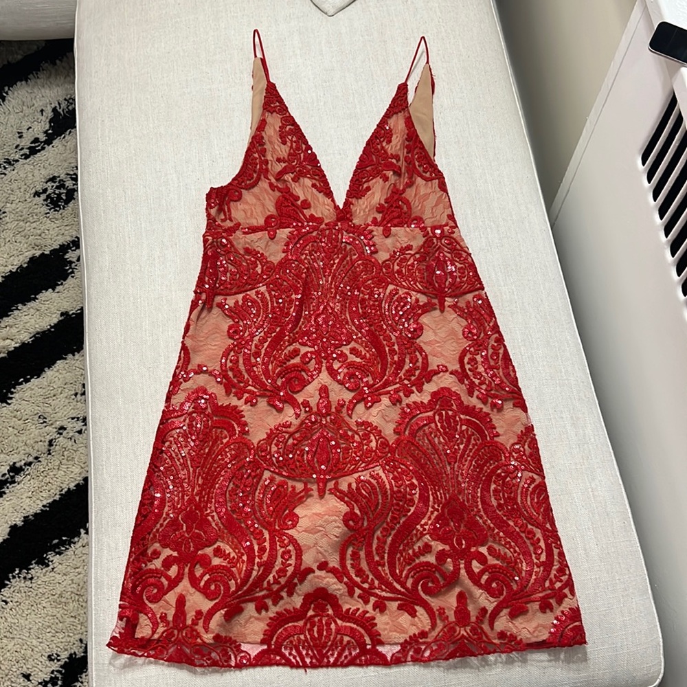 Free People Sequin V Neck Dress